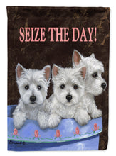 Load image into Gallery viewer, Westie Seize the Day Garden Flag – Decorative Outdoor Yard Flag PPP3232GF