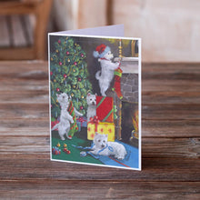 Load image into Gallery viewer, Westie Christmas Decorating Greeting Cards -  Blank Note Cards – 8-Pack of Artist-Designed Cards with Envelopes