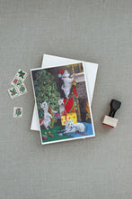 Load image into Gallery viewer, Westie Christmas Decorating Greeting Cards -  Blank Note Cards – 8-Pack of Artist-Designed Cards with Envelopes