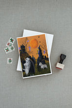 Load image into Gallery viewer, Westie Wicked Witch Greeting Cards -  Blank Note Cards – 8-Pack of Artist-Designed Cards with Envelopes