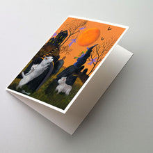 Load image into Gallery viewer, Westie Wicked Witch Greeting Cards -  Blank Note Cards – 8-Pack of Artist-Designed Cards with Envelopes