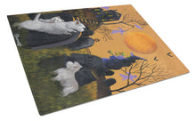 Load image into Gallery viewer, Westie Wicked Witch Glass Cutting Boards – Durable, Decorative Kitchen Art Large PPP3234LCB