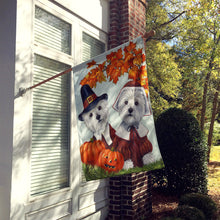 Load image into Gallery viewer, Westie Thanksgiving Pilgrims Flag Canvas House Size PPP3235CHF