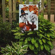 Load image into Gallery viewer, Westie Thanksgiving Pilgrims Garden Flag – Decorative Outdoor Yard Flag PPP3235GF