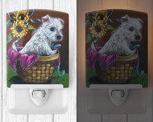 Load image into Gallery viewer, Westie Zoe and Sunflowers Ceramic Night Light PPP3236CNL