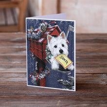 Load image into Gallery viewer, Westie Zoe's Christmas List Greeting Cards -  Blank Note Cards – 8-Pack of Artist-Designed Cards with Envelopes