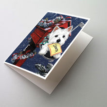 Load image into Gallery viewer, Westie Zoe's Christmas List Greeting Cards -  Blank Note Cards – 8-Pack of Artist-Designed Cards with Envelopes