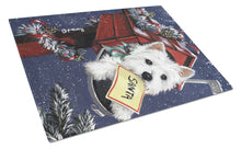 Load image into Gallery viewer, Westie Zoe's Christmas List Glass Cutting Boards – Durable, Decorative Kitchen Art Large PPP3237LCB