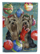 Load image into Gallery viewer, Yorkie Christmas All that Glitters Garden Flag – Decorative Outdoor Yard Flag PPP3239GF