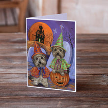 Load image into Gallery viewer, Yorkie Halloween Haunted House Greeting Cards -  Blank Note Cards – 8-Pack of Artist-Designed Cards with Envelopes
