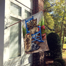 Load image into Gallery viewer, Yorkie Patio Sweethearts Flag Canvas House Size PPP3242CHF