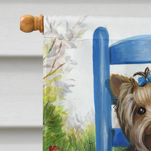 Load image into Gallery viewer, Yorkie Patio Sweethearts Flag Canvas House Size PPP3242CHF