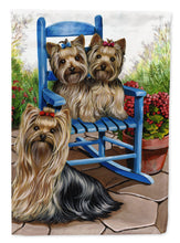 Load image into Gallery viewer, Yorkie Patio Sweethearts Flag Canvas House Size PPP3242CHF