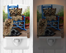 Load image into Gallery viewer, Yorkie Patio Sweethearts Ceramic Night Light PPP3242CNL