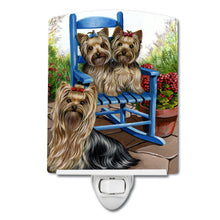 Load image into Gallery viewer, Yorkie Patio Sweethearts Ceramic Night Light PPP3242CNL