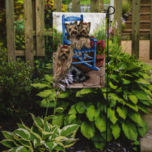 Load image into Gallery viewer, Yorkie Patio Sweethearts Garden Flag – Decorative Outdoor Yard Flag PPP3242GF