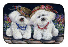 Load image into Gallery viewer, Bichon Frise Sisters Dish Drying Mat – Absorbent, Artistic Kitchen Essentials PPP3247DDM