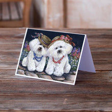 Load image into Gallery viewer, Bichon Frise Sisters Greeting Cards -  Blank Note Cards – 8-Pack of Artist-Designed Cards with Envelopes