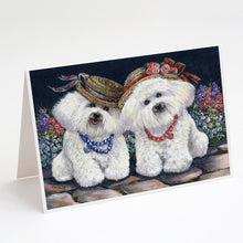 Load image into Gallery viewer, Bichon Frise Sisters Greeting Cards -  Blank Note Cards – 8-Pack of Artist-Designed Cards with Envelopes