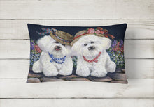 Load image into Gallery viewer, Bichon Frise Sisters Canvas Fabric Decorative Pillow PPP3247PW1216