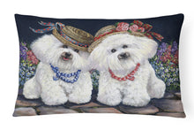 Load image into Gallery viewer, Bichon Frise Sisters Canvas Fabric Decorative Pillow PPP3247PW1216