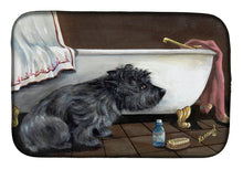 Load image into Gallery viewer, Cairn Terrier Bath Time Dish Drying Mat – Absorbent, Artistic Kitchen Essentials PPP3250DDM