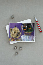 Load image into Gallery viewer, Cairn Terrier Gone Fishing Greeting Cards -  Blank Note Cards – 8-Pack of Artist-Designed Cards with Envelopes