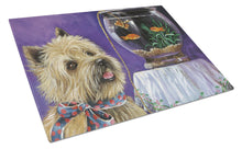 Load image into Gallery viewer, Cairn Terrier Gone Fishing Glass Cutting Boards – Durable, Decorative Kitchen Art Large PPP3252LCB