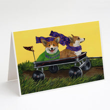 Load image into Gallery viewer, Corgi Express Greeting Cards -  Blank Note Cards – 8-Pack of Artist-Designed Cards with Envelopes