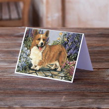 Load image into Gallery viewer, Corgi Garden Georgi Greeting Cards -  Blank Note Cards – 8-Pack of Artist-Designed Cards with Envelopes