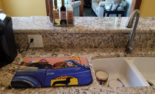 Load image into Gallery viewer, Dachshund Dachsmobile Dish Drying Mat – Absorbent, Artistic Kitchen Essentials PPP3259DDM