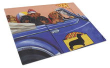 Load image into Gallery viewer, Dachshund Dachsmobile Glass Cutting Boards – Durable, Decorative Kitchen Art Large PPP3259LCB