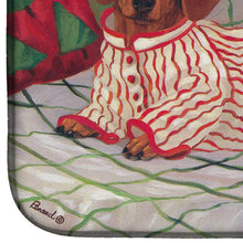 Load image into Gallery viewer, Dachshund Christmas Waiting for Santa Dish Drying Mat – Absorbent, Artistic Kitchen Essentials PPP3260DDM