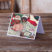 Load image into Gallery viewer, Dachshund Christmas Waiting for Santa Greeting Cards -  Blank Note Cards – 8-Pack of Artist-Designed Cards with Envelopes