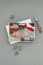 Load image into Gallery viewer, Dachshund Christmas Waiting for Santa Greeting Cards -  Blank Note Cards – 8-Pack of Artist-Designed Cards with Envelopes