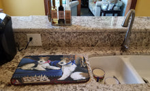 Load image into Gallery viewer, Fox Terrier Checkmates Dish Drying Mat – Absorbent, Artistic Kitchen Essentials PPP3261DDM