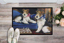 Load image into Gallery viewer, Fox Terrier Checkmates Doormat - 18x27 Decorative Floor Mat – Indoor/Outdoor Rug with Artistic Flair PPP3261MAT