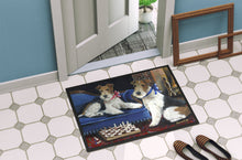 Load image into Gallery viewer, Fox Terrier Checkmates Doormat - 18x27 Decorative Floor Mat – Indoor/Outdoor Rug with Artistic Flair PPP3261MAT