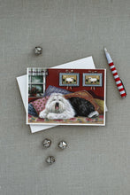 Load image into Gallery viewer, Old English Sheepdog Sweet Dreams Greeting Cards -  Blank Note Cards – 8-Pack of Artist-Designed Cards with Envelopes