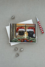 Load image into Gallery viewer, Pug Christmas Anticipation Greeting Cards -  Blank Note Cards – 8-Pack of Artist-Designed Cards with Envelopes