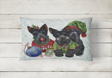 Load image into Gallery viewer, Scottish Terrier Christmas Elves Canvas Fabric Decorative Pillow PPP3270PW1216