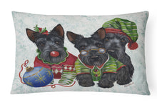Load image into Gallery viewer, Scottish Terrier Christmas Elves Canvas Fabric Decorative Pillow PPP3270PW1216