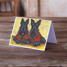 Load image into Gallery viewer, Scottish Terrier Scotties Rule Greeting Cards -  Blank Note Cards – 8-Pack of Artist-Designed Cards with Envelopes