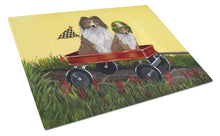 Load image into Gallery viewer, Sheltie Sheepdog Express Glass Cutting Boards – Durable, Decorative Kitchen Art Large PPP3272LCB