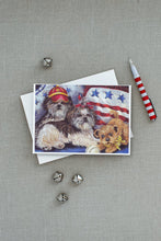 Load image into Gallery viewer, Shih Tzu Americana Sweethearts Greeting Cards -  Blank Note Cards – 8-Pack of Artist-Designed Cards with Envelopes