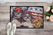 Load image into Gallery viewer, Shih Tzu Americana Sweethearts Doormat - 18x27 Decorative Floor Mat – Indoor/Outdoor Rug with Artistic Flair PPP3273MAT