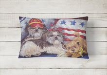 Load image into Gallery viewer, Shih Tzu Americana Sweethearts Canvas Fabric Decorative Pillow PPP3273PW1216