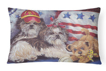 Load image into Gallery viewer, Shih Tzu Americana Sweethearts Canvas Fabric Decorative Pillow PPP3273PW1216