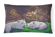 Load image into Gallery viewer, Westie A Winter's Night Canvas Fabric Decorative Pillow PPP3276PW1216