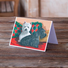 Load image into Gallery viewer, Westie and Scottie Great Scots Greeting Cards -  Blank Note Cards – 8-Pack of Artist-Designed Cards with Envelopes